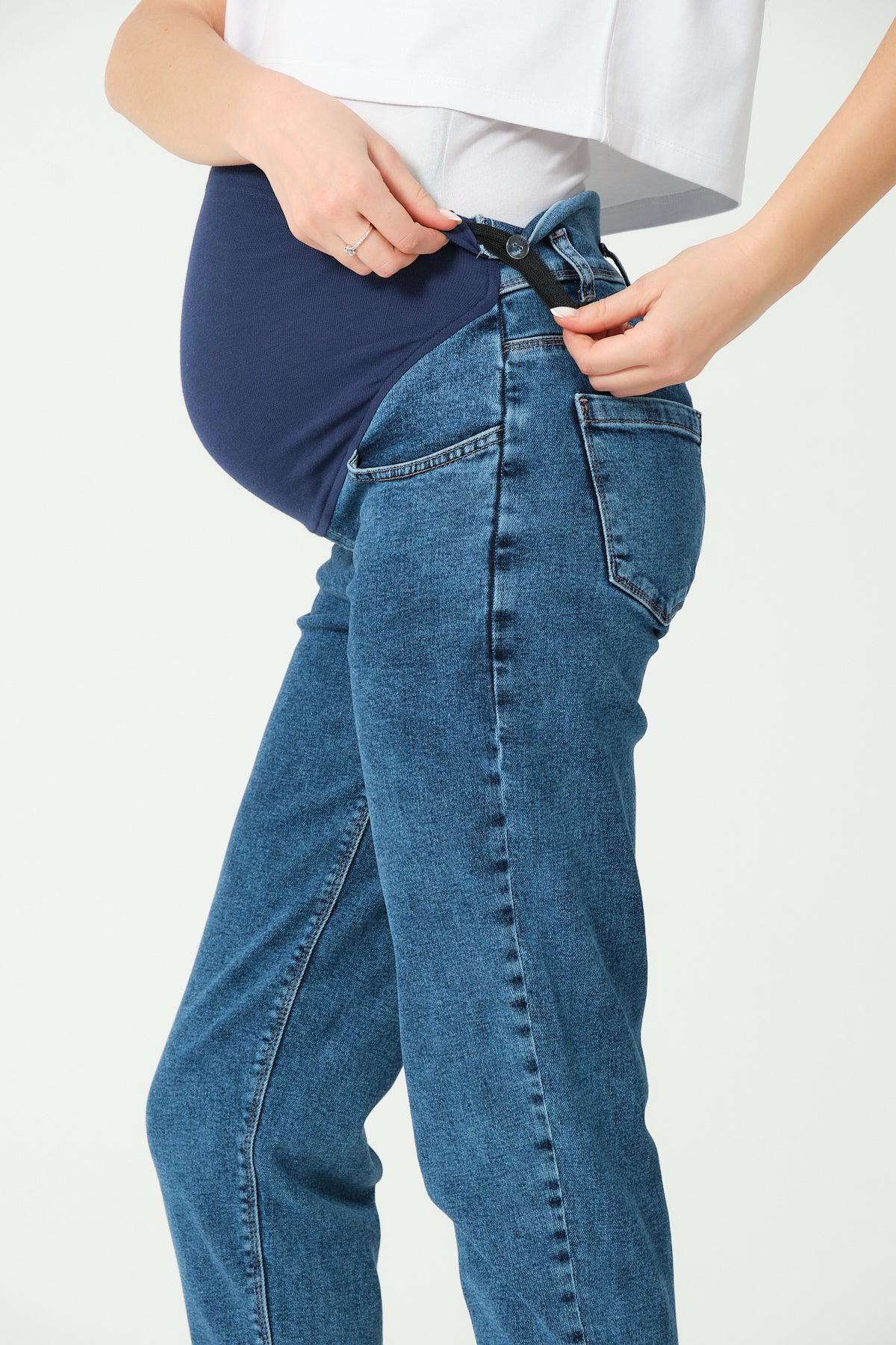 Soft Stretchy Over-the-Bump Mom Fit Maternity Jeans