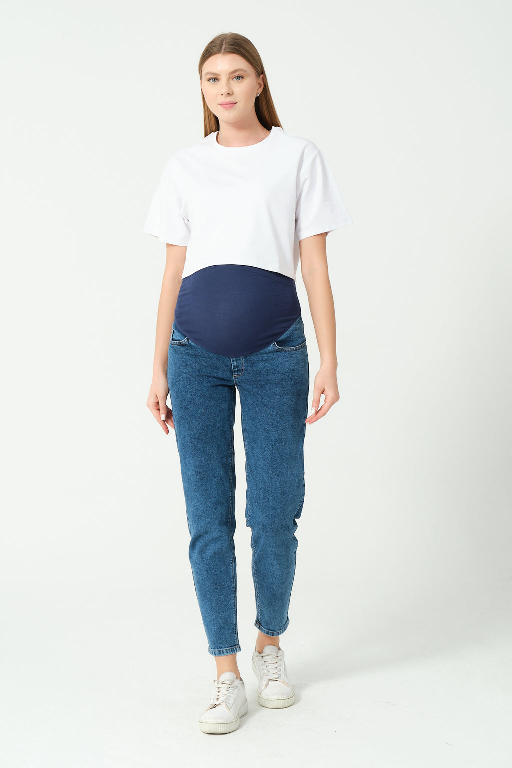 Soft Stretchy Over-the-Bump Mom Fit Maternity Jeans