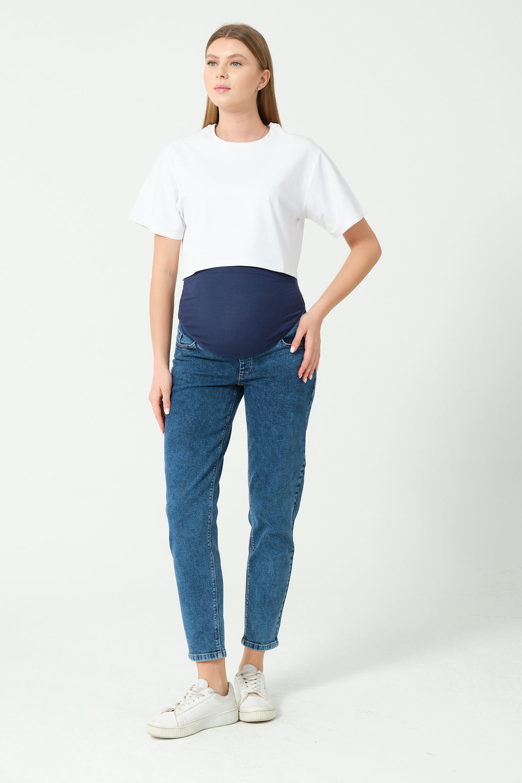 Soft Stretchy Over-the-Bump Mom Fit Maternity Jeans