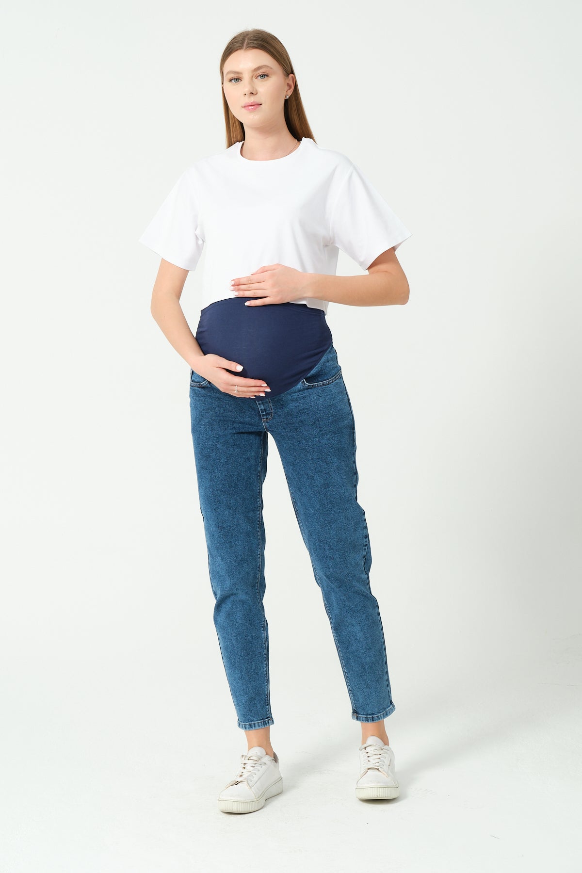 Soft Stretchy Over-the-Bump Mom Fit Maternity Jeans