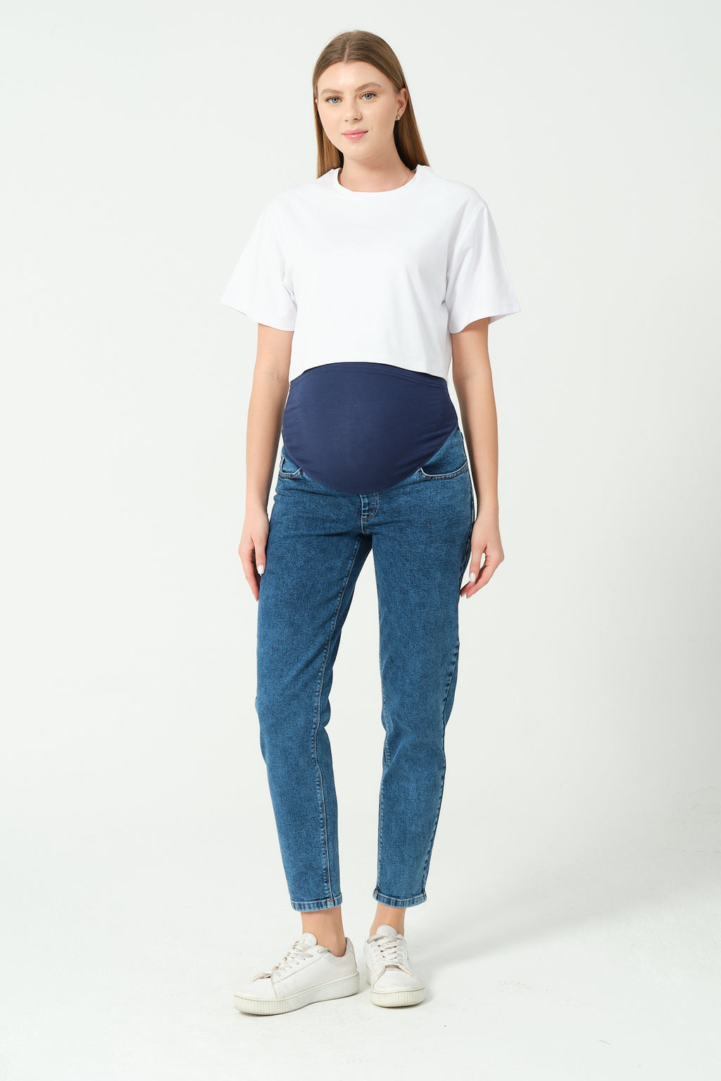 Soft Stretchy Over-the-Bump Mom Fit Maternity Jeans