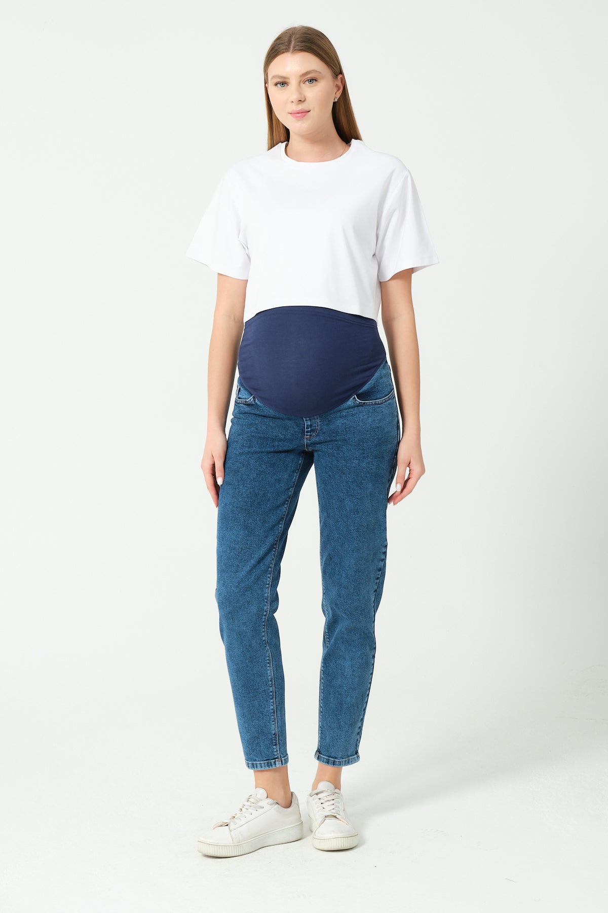 Soft Stretchy Over-the-Bump Mom Fit Maternity Jeans