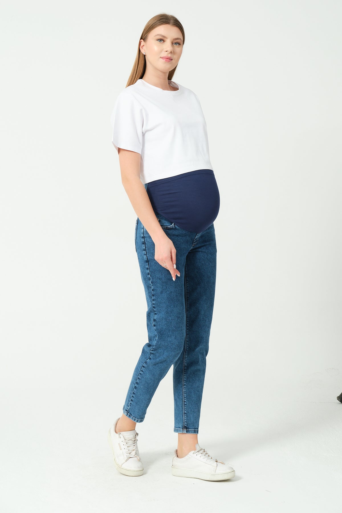 Soft Stretchy Over-the-Bump Mom Fit Maternity Jeans