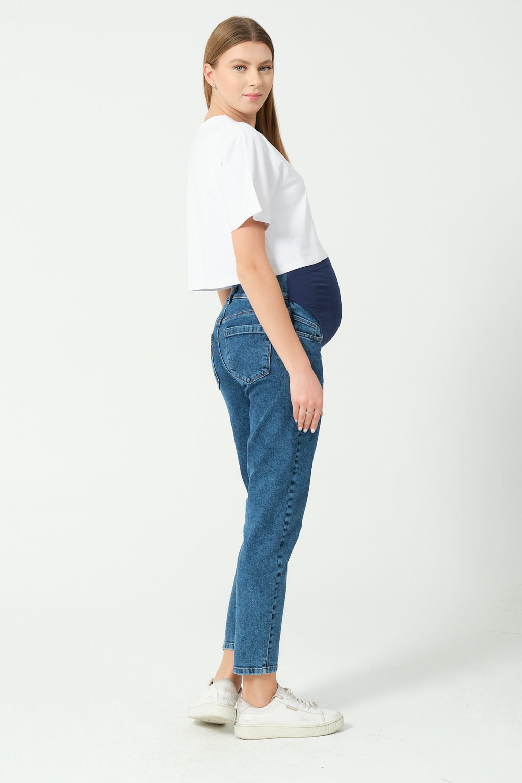 Soft Stretchy Over-the-Bump Mom Fit Maternity Jeans