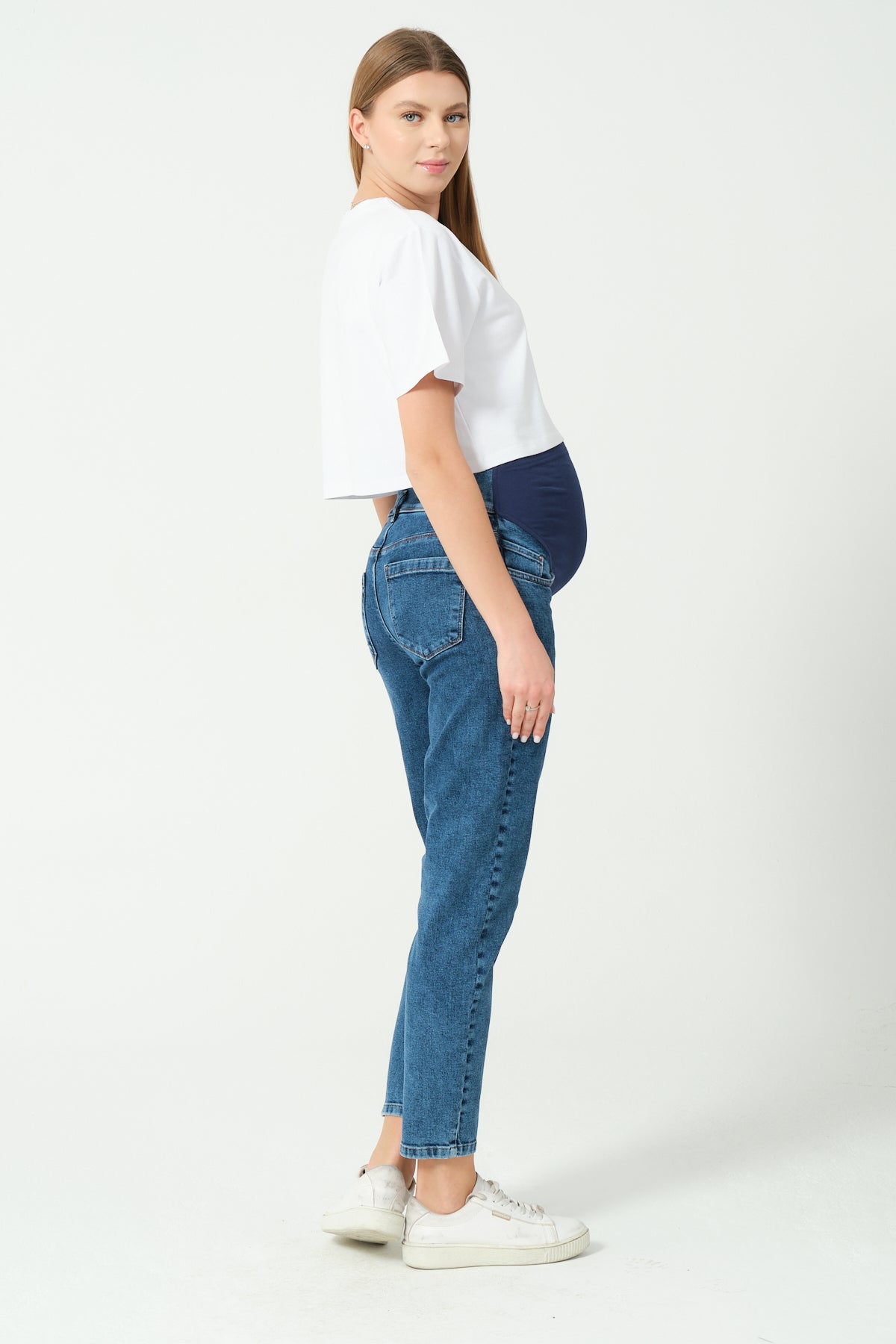 Soft Stretchy Over-the-Bump Mom Fit Maternity Jeans